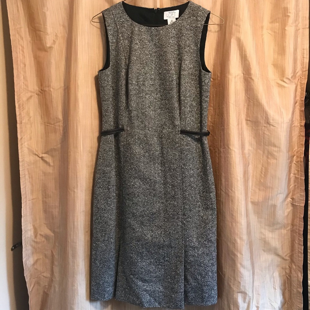 Ann Taylor Loft Fitted Herringbone Dress
